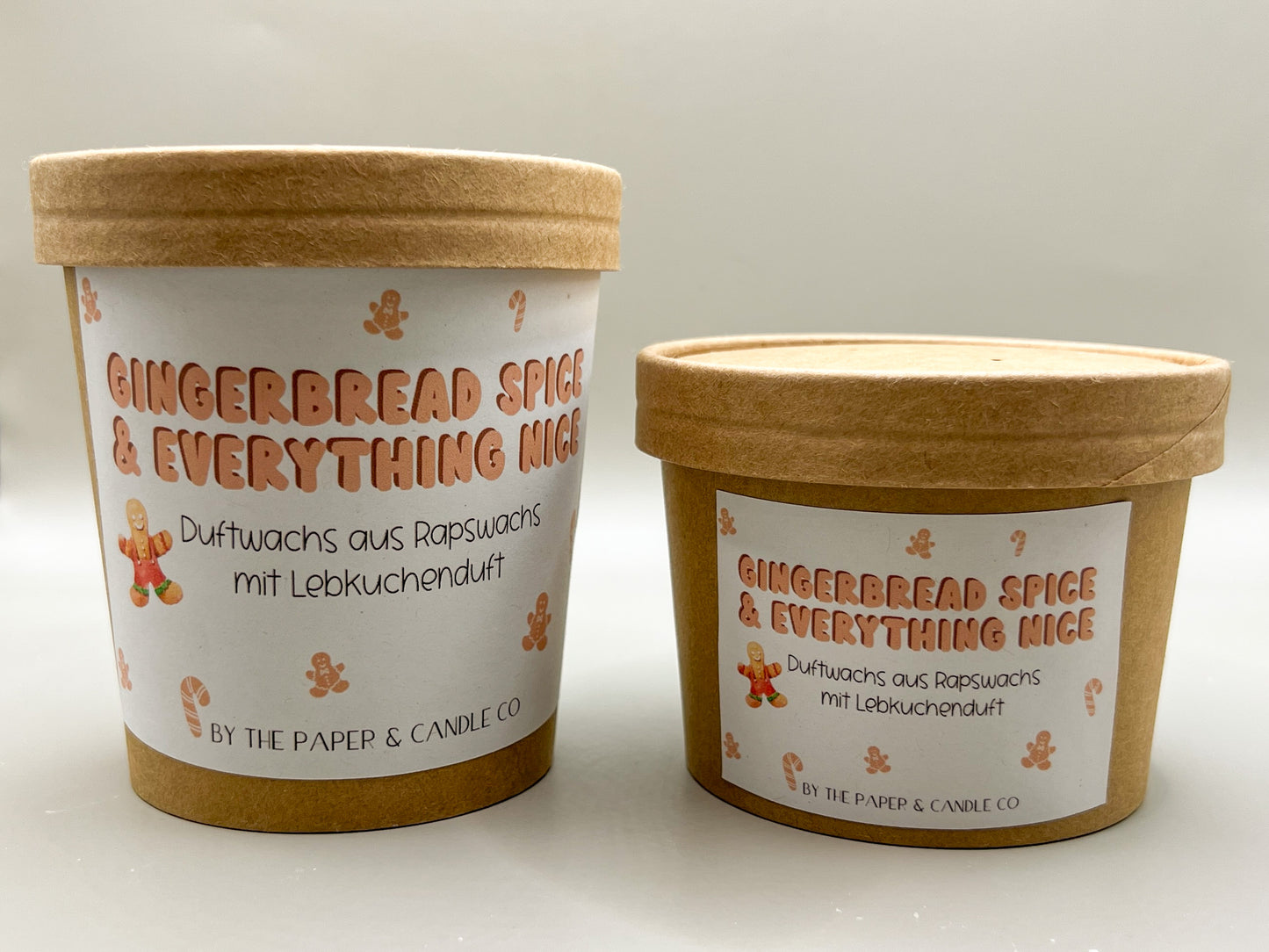 Weihnachtliche Wax Melts "Gingerbread spice & everything nice" aus Deutschland in 150g oder 250g Packung, nachhaltiger brauner Pappbecher mit Deckel gefüllt mit veganem Duftwachs aus Rapswachs, Bester Aromawachs für Duftlampen, Duft Melts mit Lebkuchenduft, schöne Weihnachtsdeko, inkl. nachhaltigem Teelicht ohne Hülle, nachhaltige Verpackung