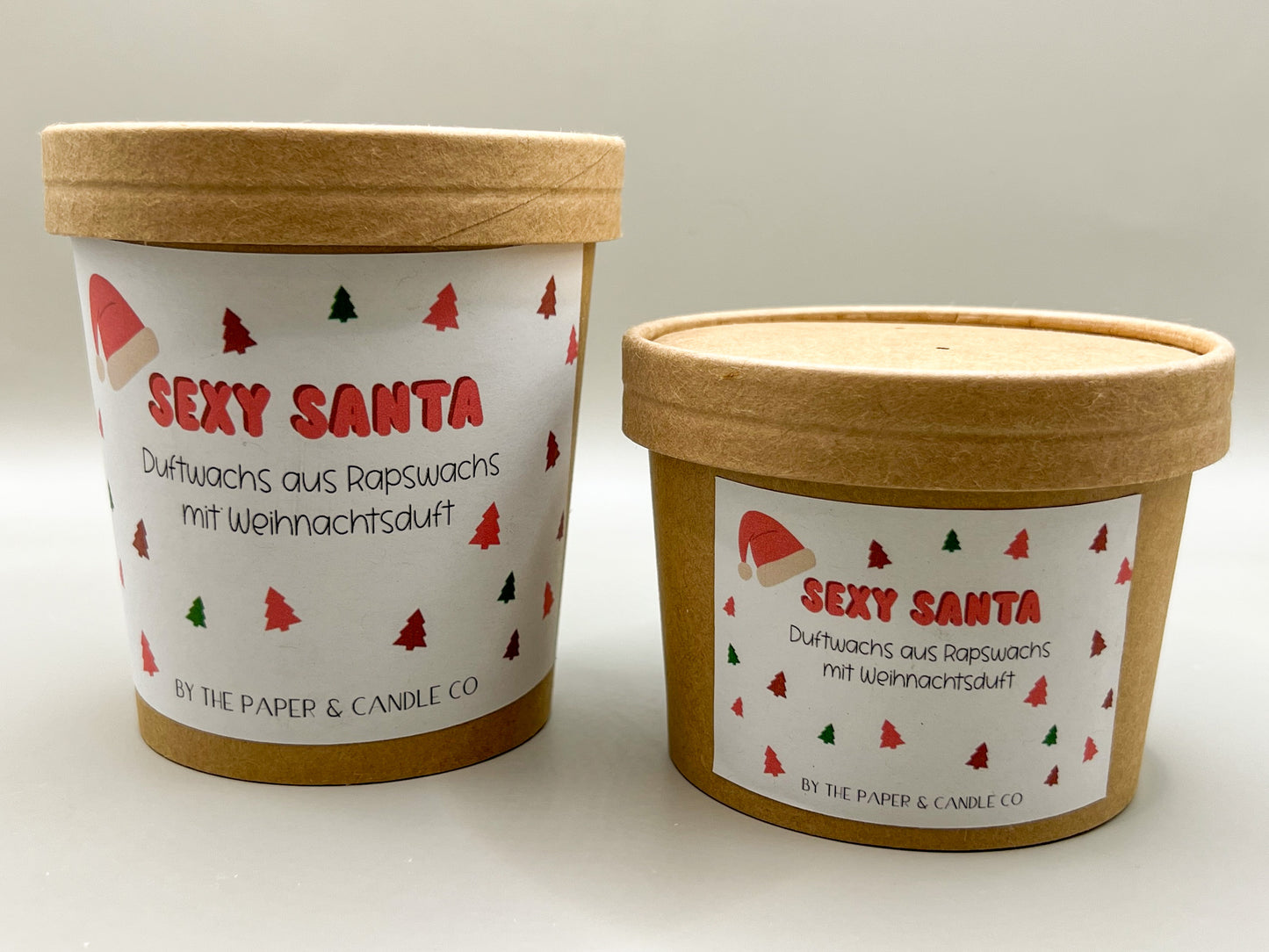 Weihnachtliche Wax Melts "Sexy Santa" aus Deutschland in 150g oder 250g Packung, nachhaltiger brauner Pappbecher mit Deckel gefüllt mit veganem Duftwachs aus Rapswachs, Bester Aromawachs für Duftlampen, Duft Melts mit männlichem Weihnachtsduft, schöne Weihnachtsdeko, inkl. nachhaltigem Teelicht ohne Hülle, nachhaltige Verpackung