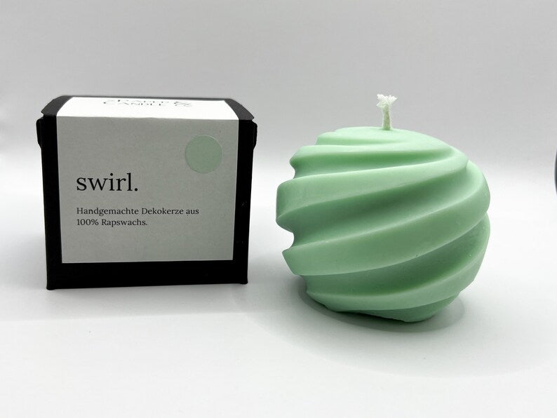 Swirl-Kerze aus Rapswachs